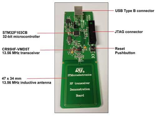 STMicroelectronics green RFID reader